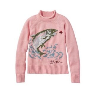 LL BEAN Rollneck Fish Sweater